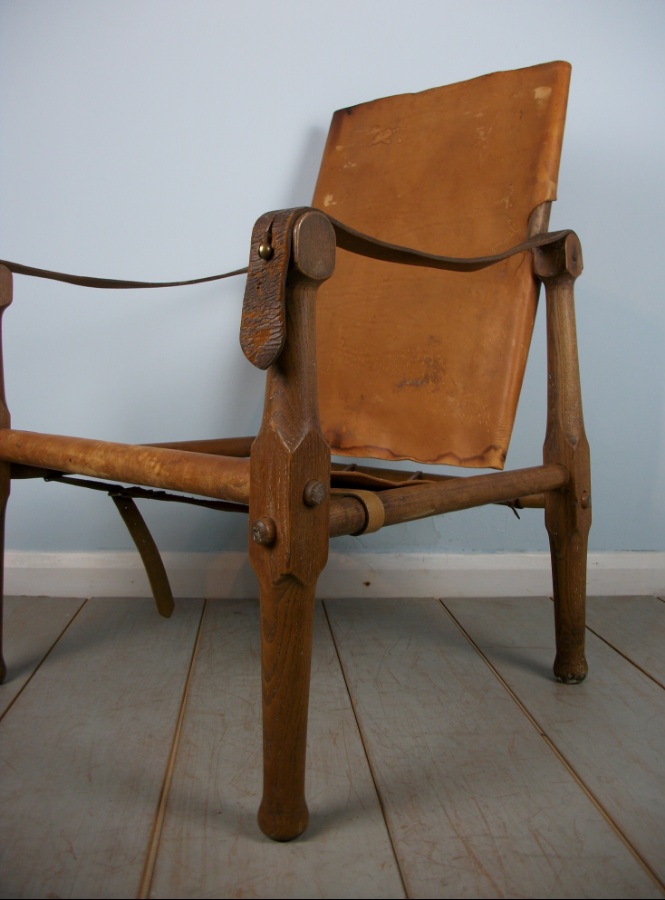 	English Oak Military Roorkhee Campaign Chair